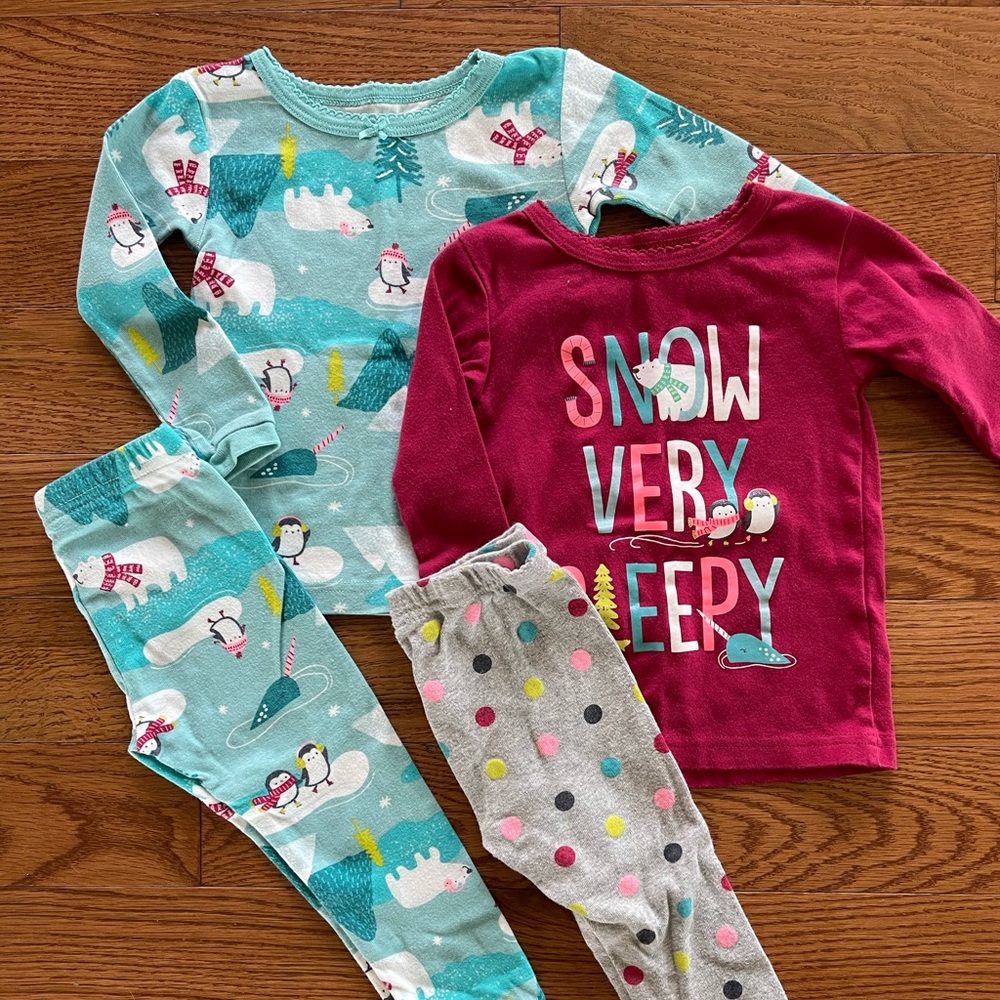 Toddler Girls 4-Piece Winter Wonderland Pajama Set